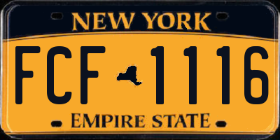 NY license plate FCF1116