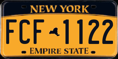 NY license plate FCF1122