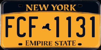 NY license plate FCF1131