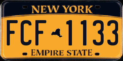 NY license plate FCF1133