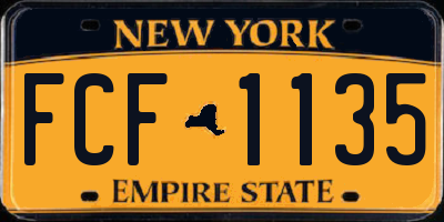 NY license plate FCF1135