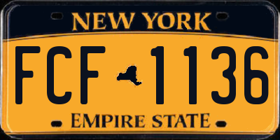 NY license plate FCF1136