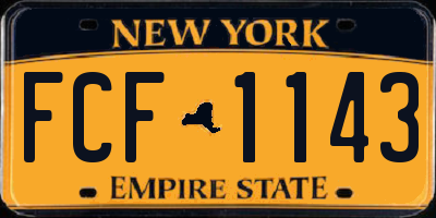 NY license plate FCF1143