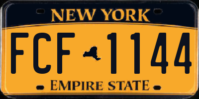 NY license plate FCF1144