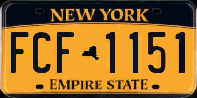 NY license plate FCF1151