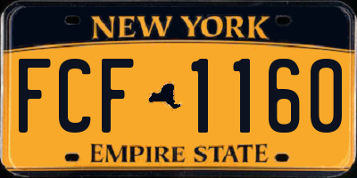 NY license plate FCF1160