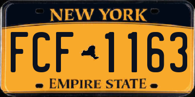 NY license plate FCF1163