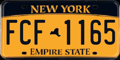 NY license plate FCF1165