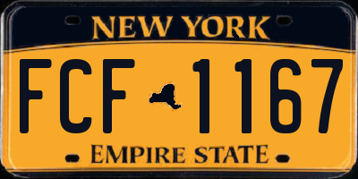 NY license plate FCF1167