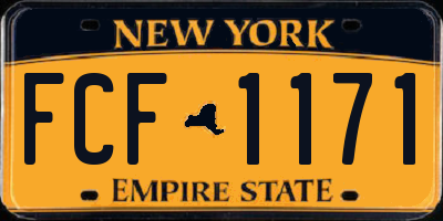 NY license plate FCF1171