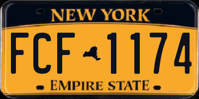 NY license plate FCF1174