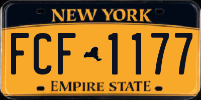 NY license plate FCF1177