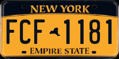 NY license plate FCF1181