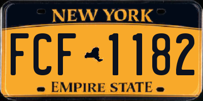 NY license plate FCF1182