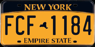 NY license plate FCF1184