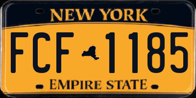 NY license plate FCF1185