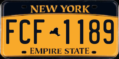 NY license plate FCF1189