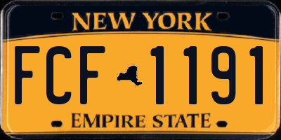NY license plate FCF1191
