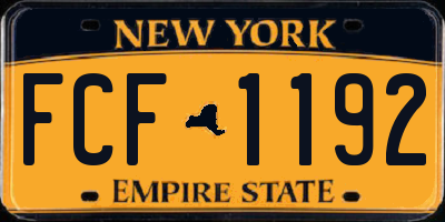 NY license plate FCF1192