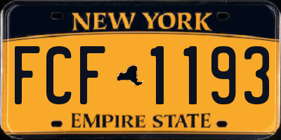 NY license plate FCF1193