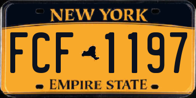 NY license plate FCF1197