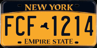 NY license plate FCF1214