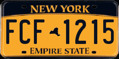 NY license plate FCF1215