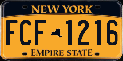 NY license plate FCF1216