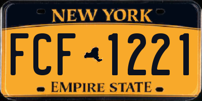 NY license plate FCF1221