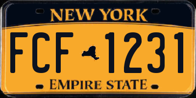 NY license plate FCF1231