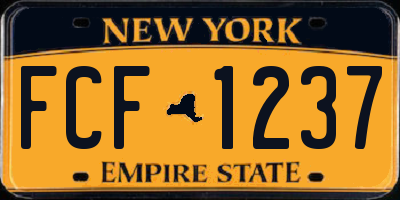 NY license plate FCF1237