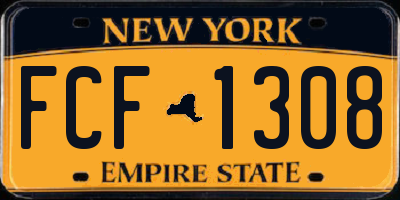 NY license plate FCF1308