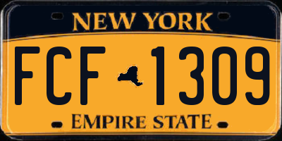 NY license plate FCF1309