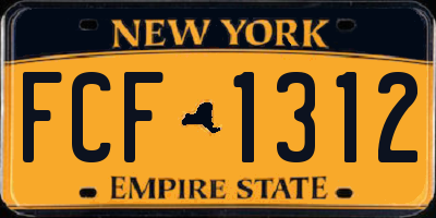 NY license plate FCF1312