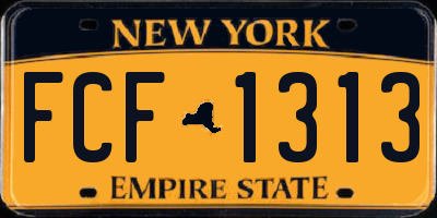 NY license plate FCF1313