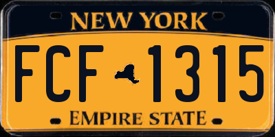 NY license plate FCF1315