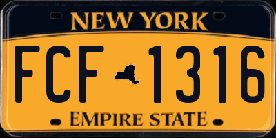 NY license plate FCF1316