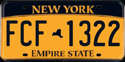 NY license plate FCF1322