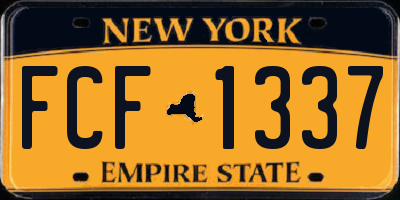 NY license plate FCF1337