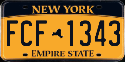 NY license plate FCF1343