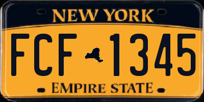 NY license plate FCF1345
