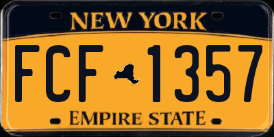 NY license plate FCF1357