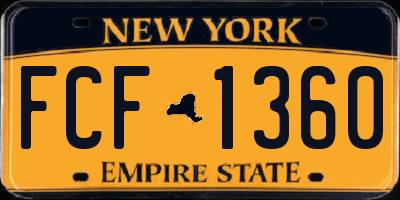 NY license plate FCF1360