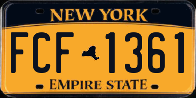 NY license plate FCF1361