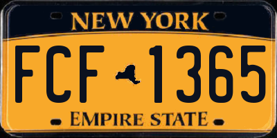 NY license plate FCF1365