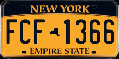 NY license plate FCF1366