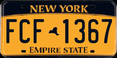 NY license plate FCF1367