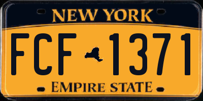 NY license plate FCF1371