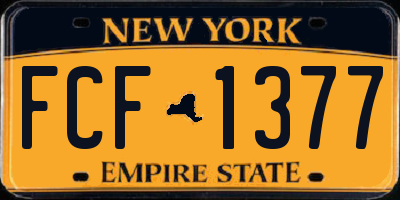 NY license plate FCF1377