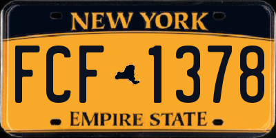 NY license plate FCF1378
